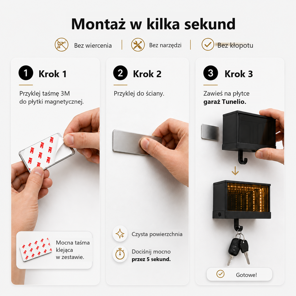 Montaż Tunelio w trzech krokach